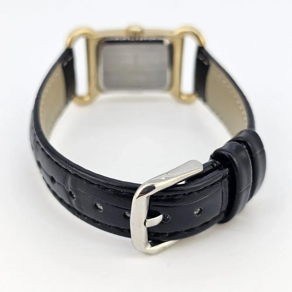 Nine West Women's Watch‎ 20MM White Dial New Black Leather Bands New Battery